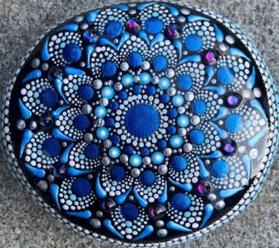 A blue mandala stone